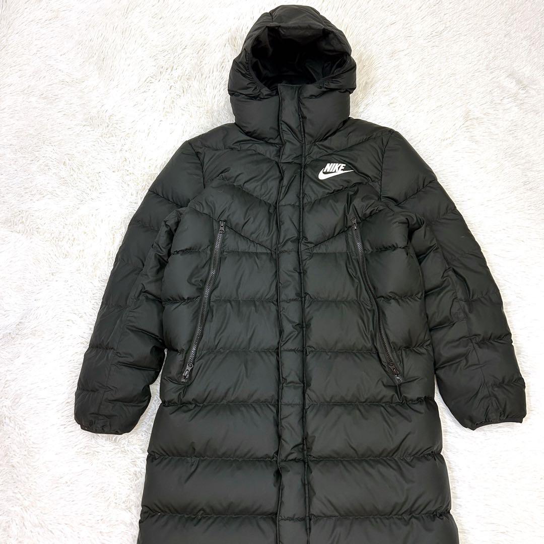 【美品】NIKE ロングダウンコート ベンチコート Mサイズ ブラック