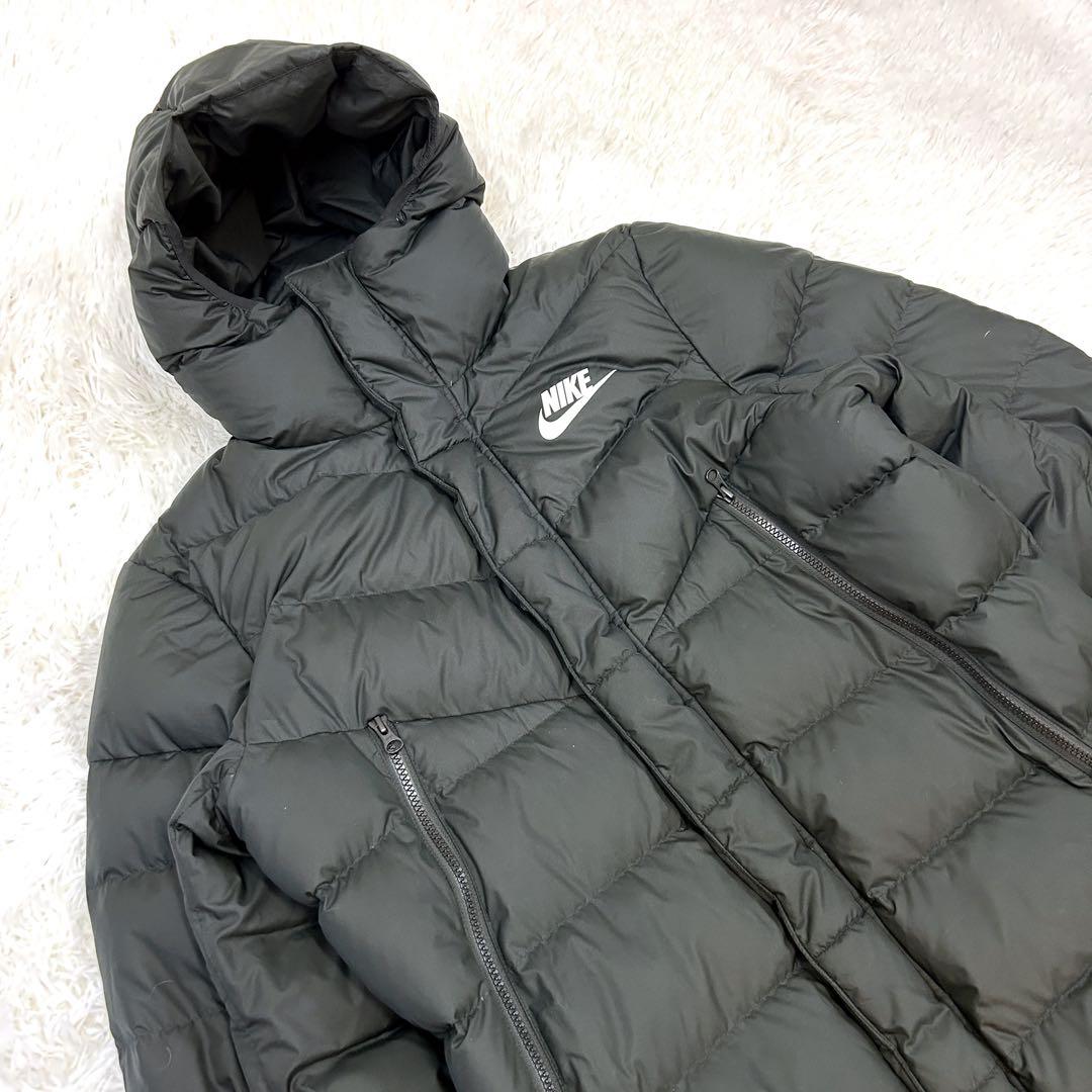 【美品】NIKE ロングダウンコート ベンチコート Mサイズ ブラック