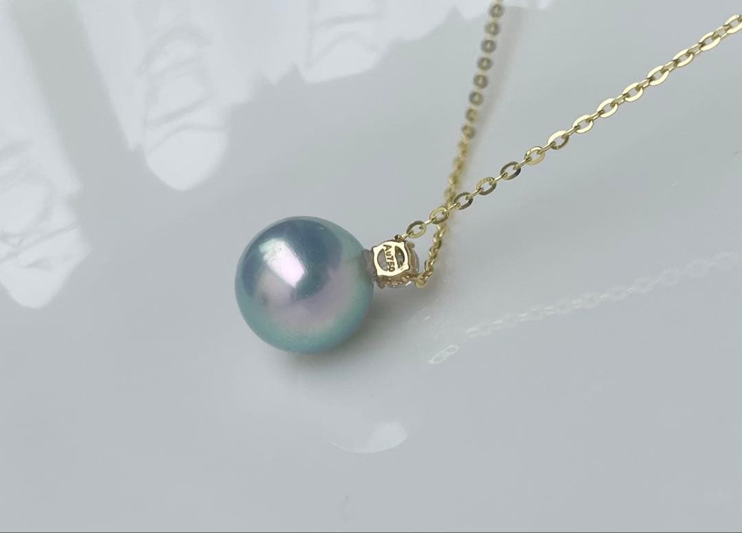 黒蝶真珠 K18ペンダントトップ モアサナイト 奇跡の一粒 南洋パールネックレス