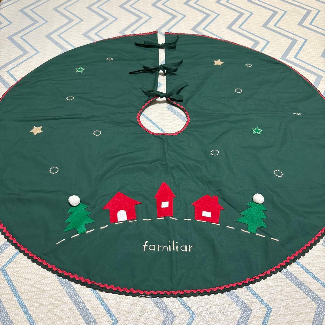 【未使用】ファミリア　クリスマスツリー刺繍の円形スカート