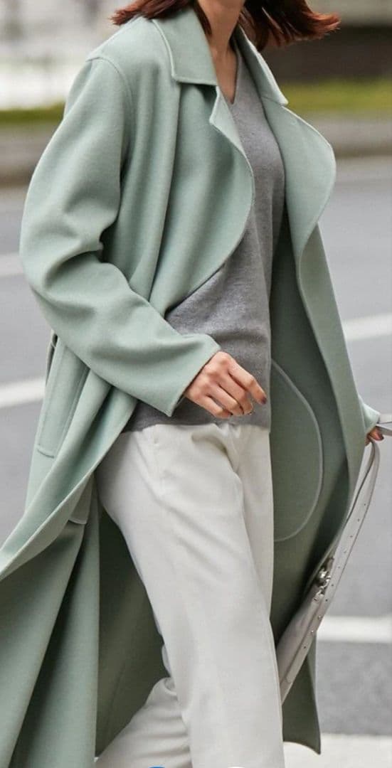 iCB カシミヤ ウールリバー ベルテッドコート 大きめサイズ