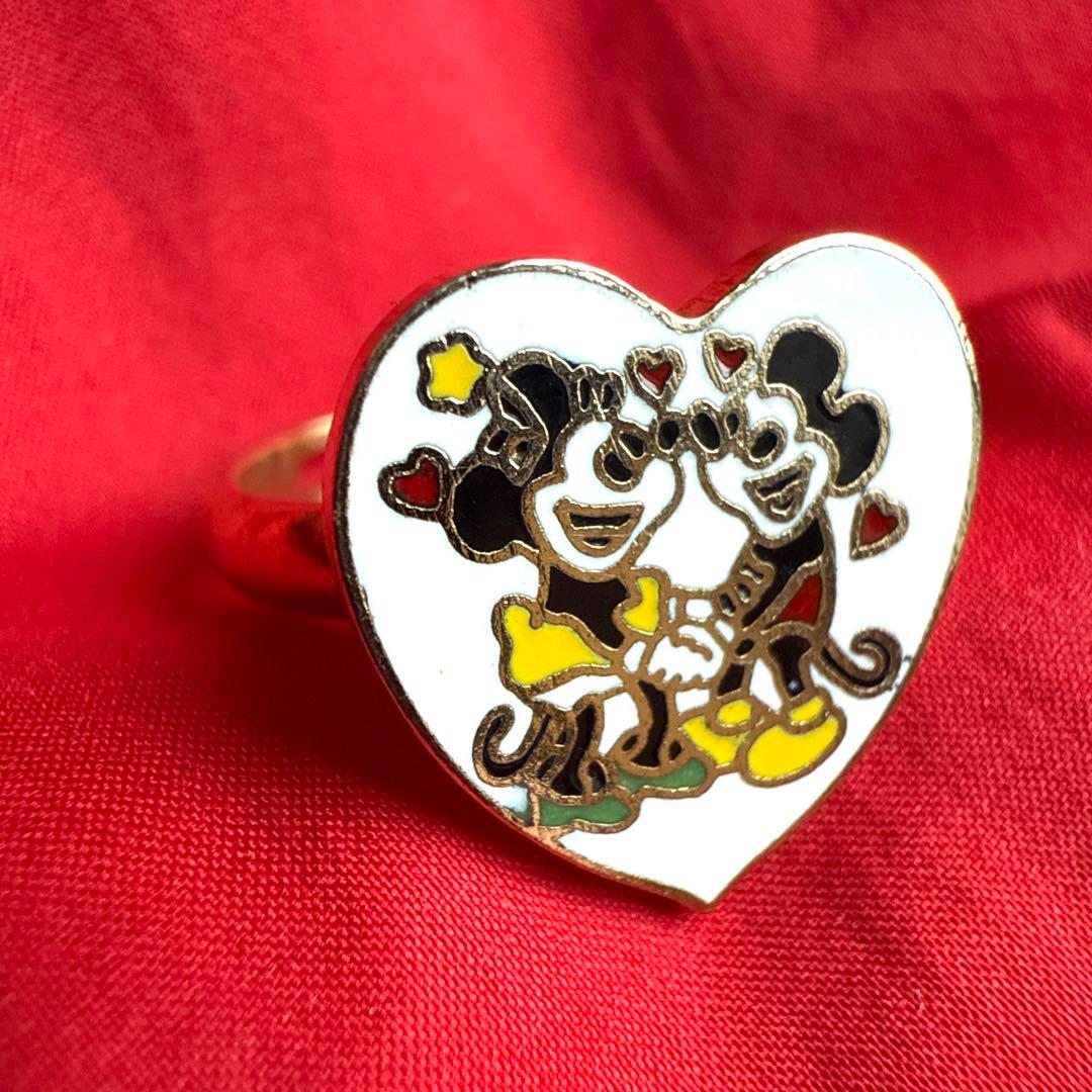 昭和レトロ ミッキー ミニー リング 80年代 ミッキー ミニー ハート