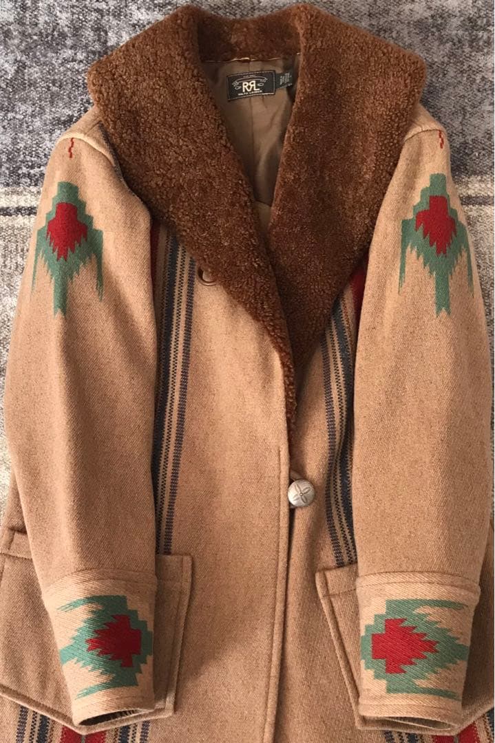 最高傑作 超スペシャル 別格のナバホ柄 RRL マキシ丈 ウール ロングコート