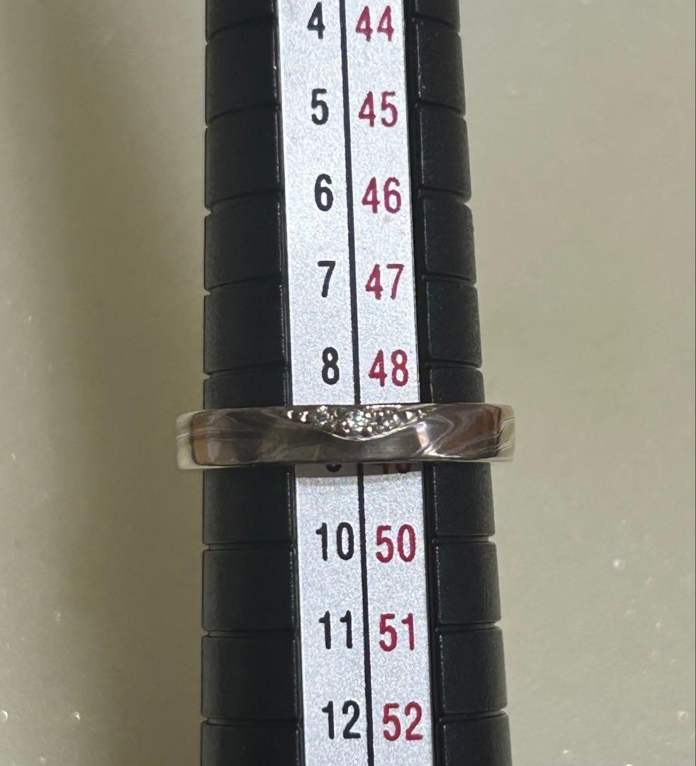 Mmm【杢目金屋】K18/SV結婚指輪 ダイヤモンドリング9号 レディース