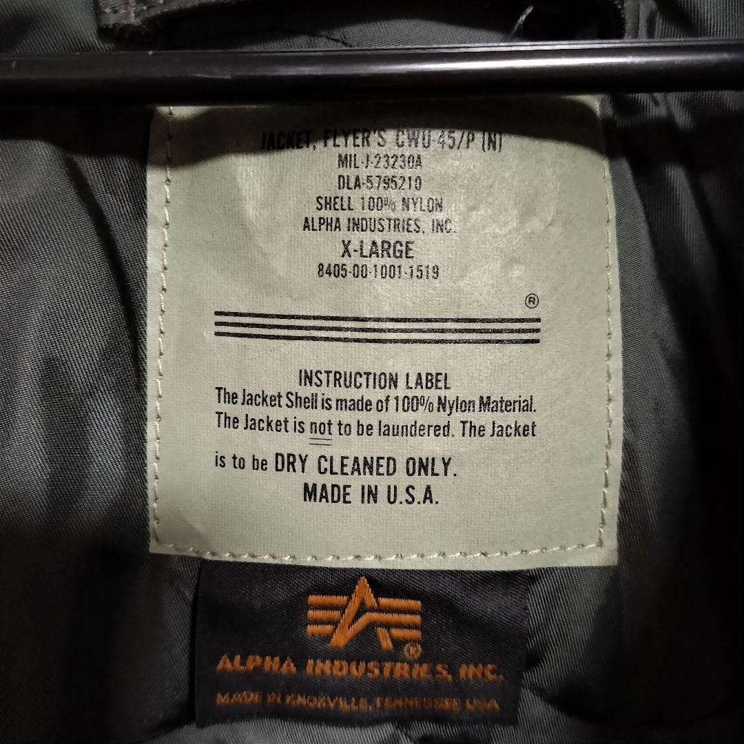 ALPHA INDUSTRIES CWU-45/P フライトジャケット