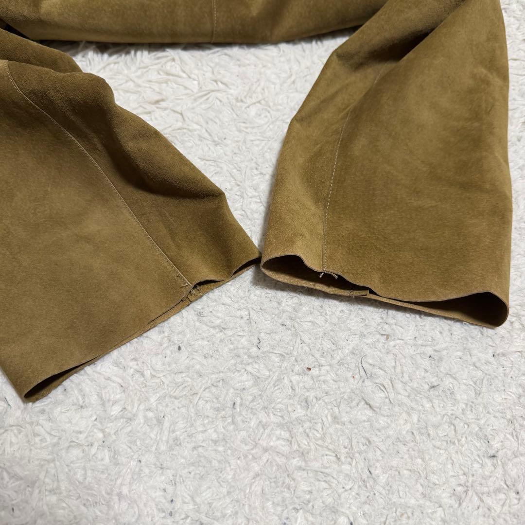 希少美品XLサイズ相当　ヒューゴボス　レザーチェスターコート　マキシ丈　ベージュ