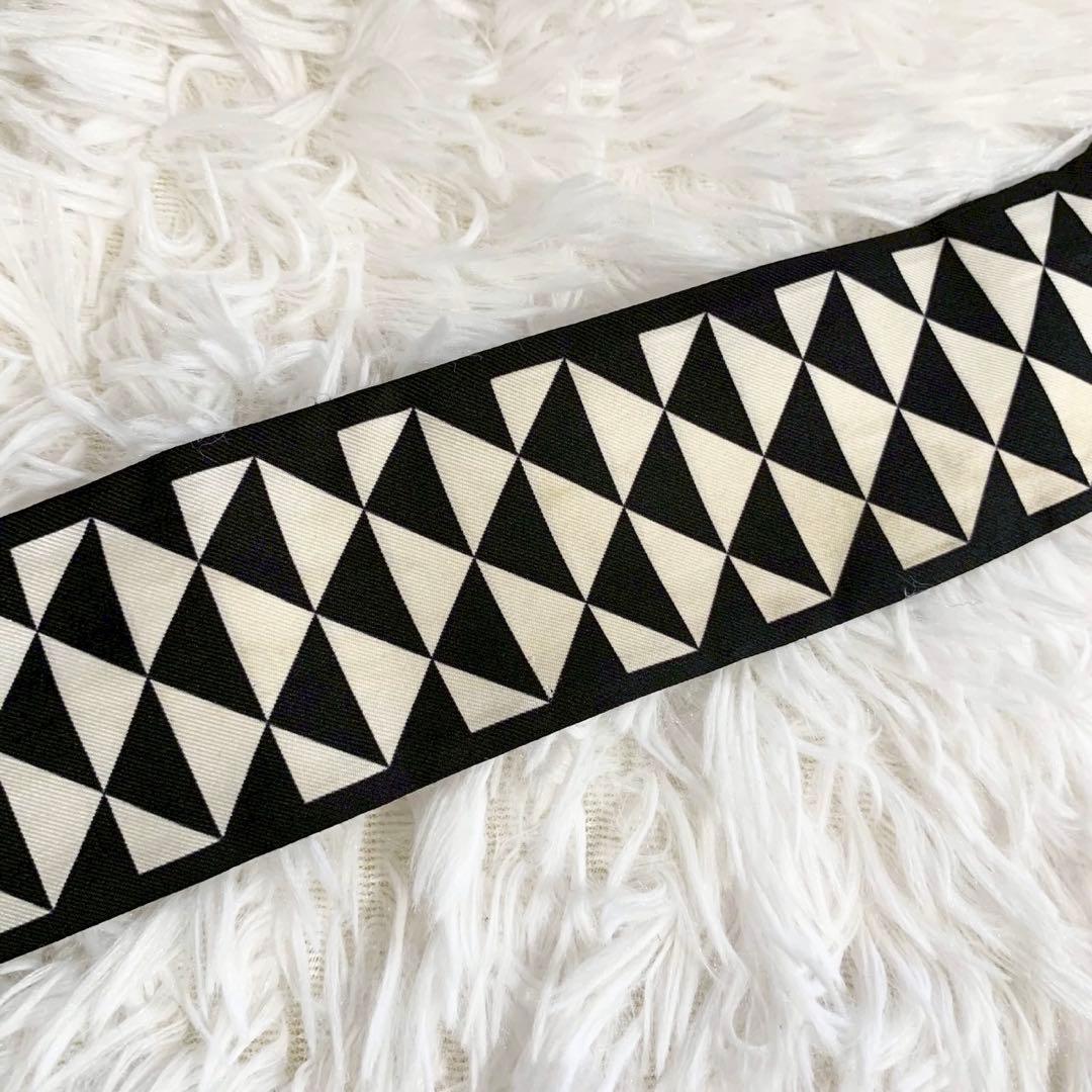 PRADA PRADA 三角モチーフ リボンスカーフ ブラック トライアングル プラダ