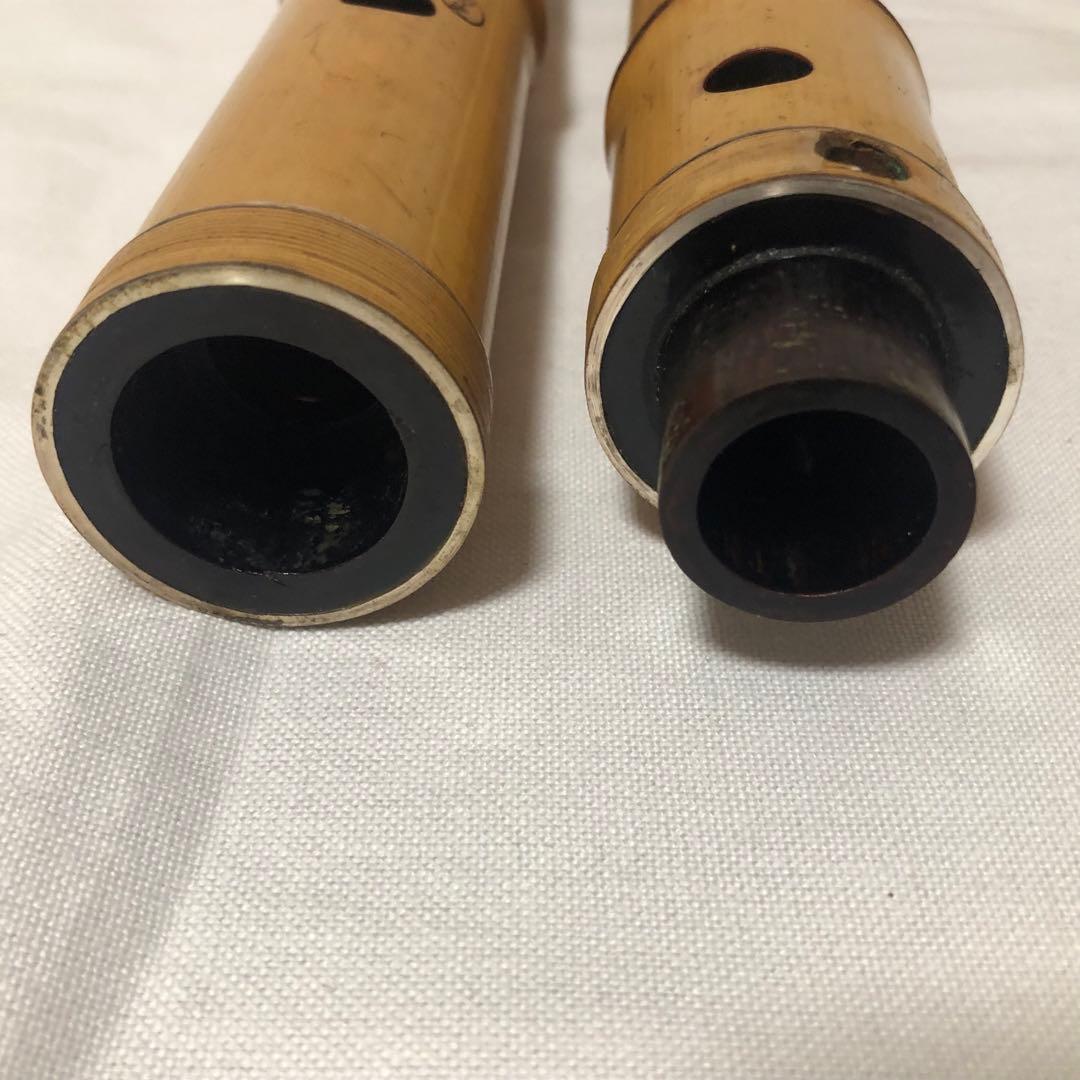 送料込★6孔★尺八 翠光 焼印 銘有 クラック無 2分割 約58cm 1尺9寸