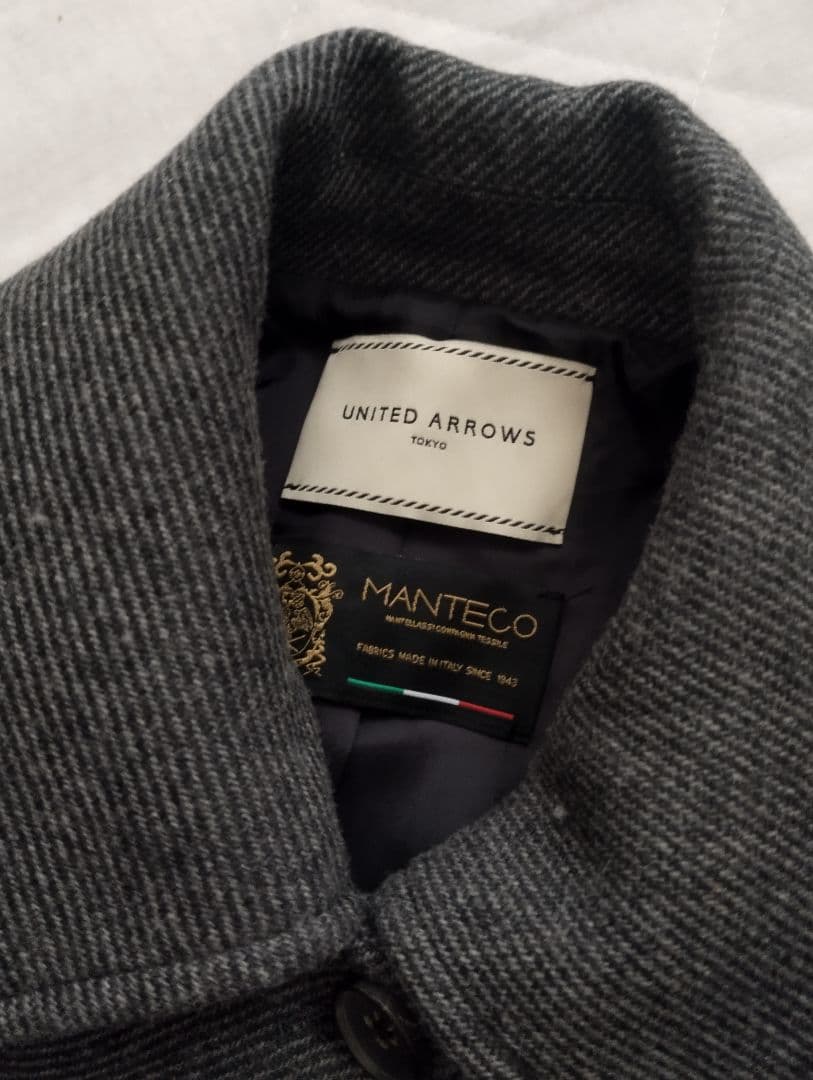 MANTECO ステンカラーコート　ユナイテッドアローズ　ダークグレー　38