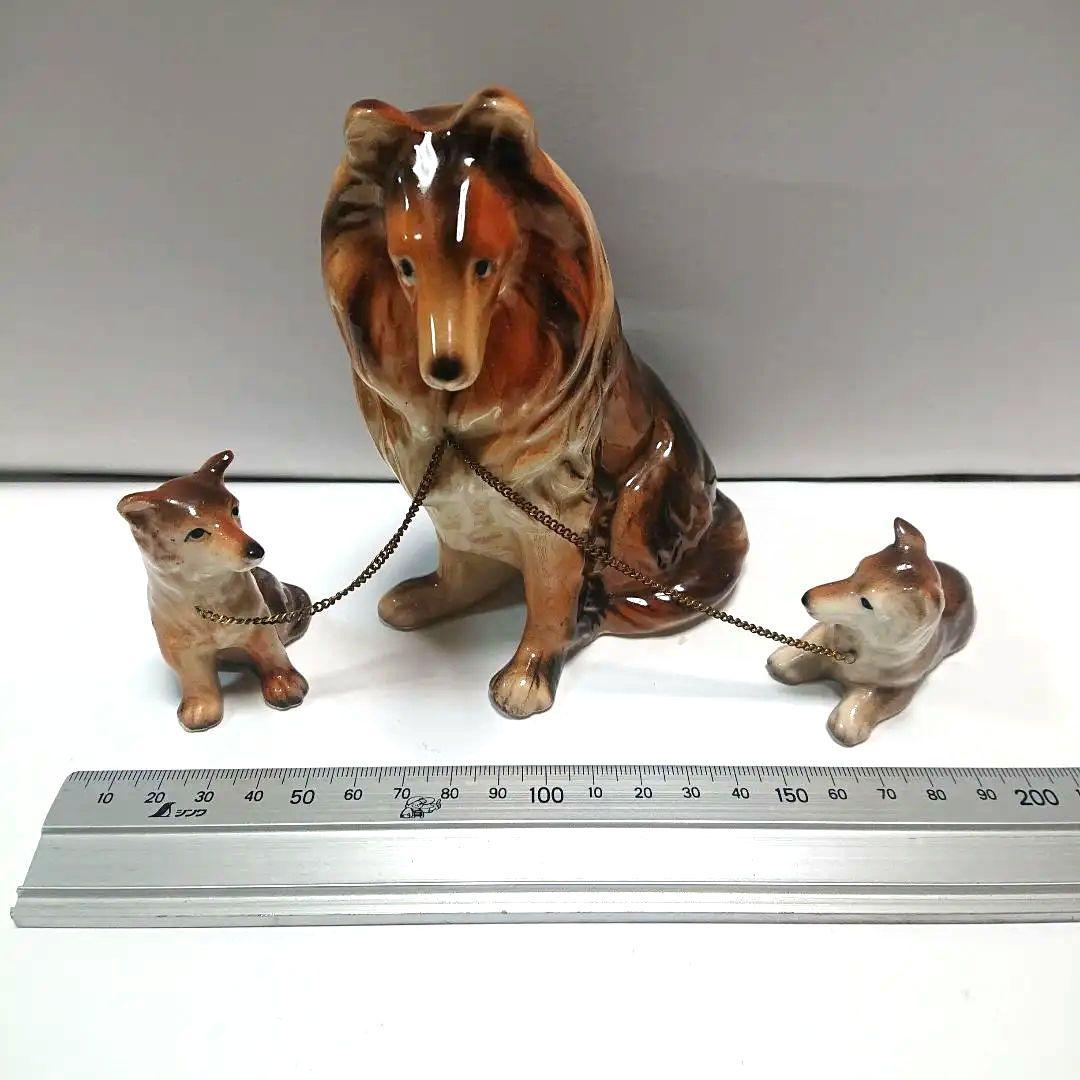 昭和レトロ犬の親子陶器の置物 - メルカリ