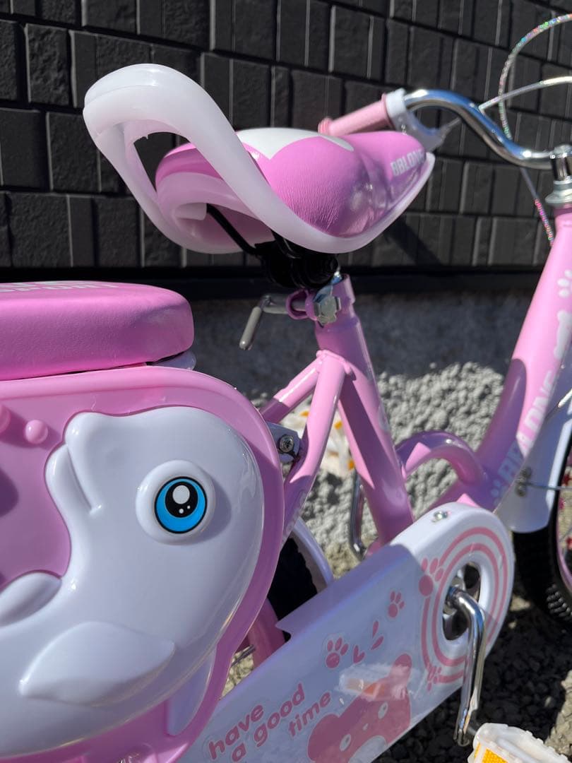 自転車16インチ組み立て難ありピンク札幌取引でお値引き