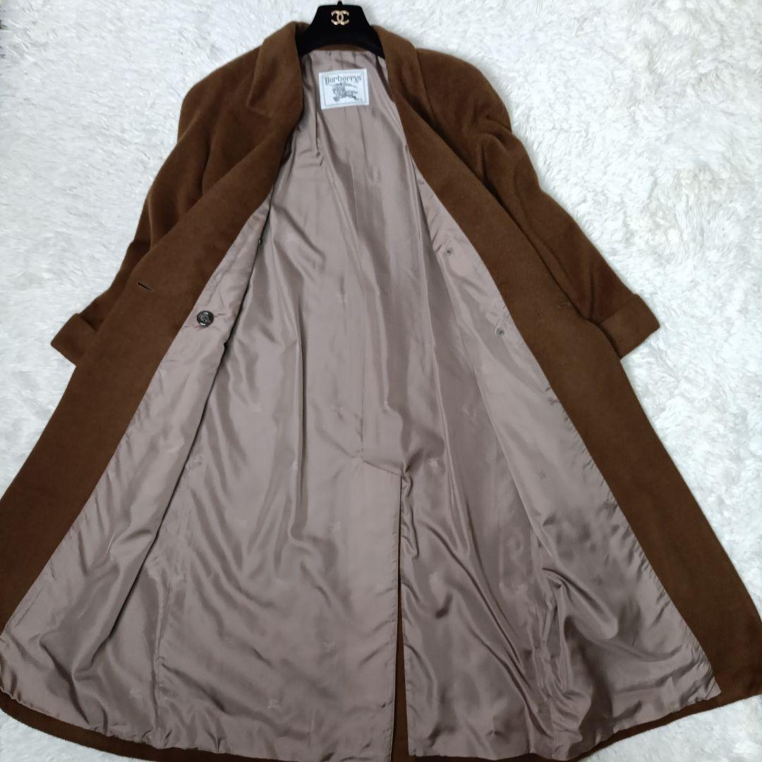 美品■Burberrys ダブル チェスターコート ブラウン カシゴラ・モヘア混