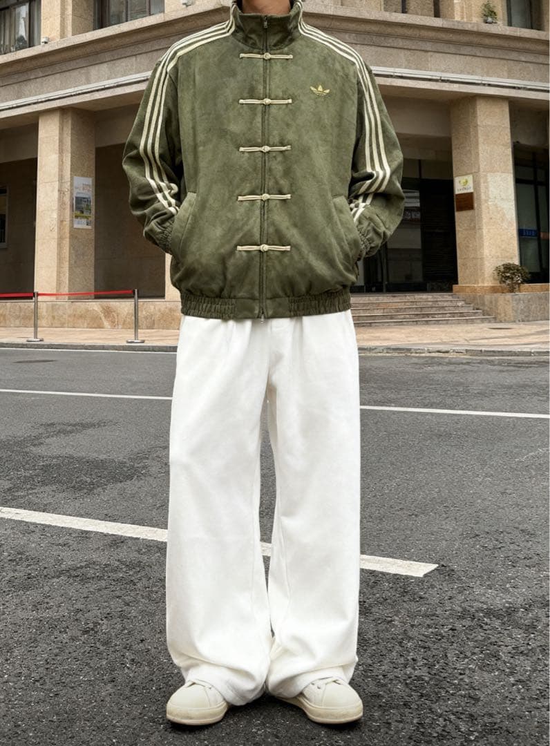 海外限定XL Adidas チャイナトラックジャケット グリーン　KT3847