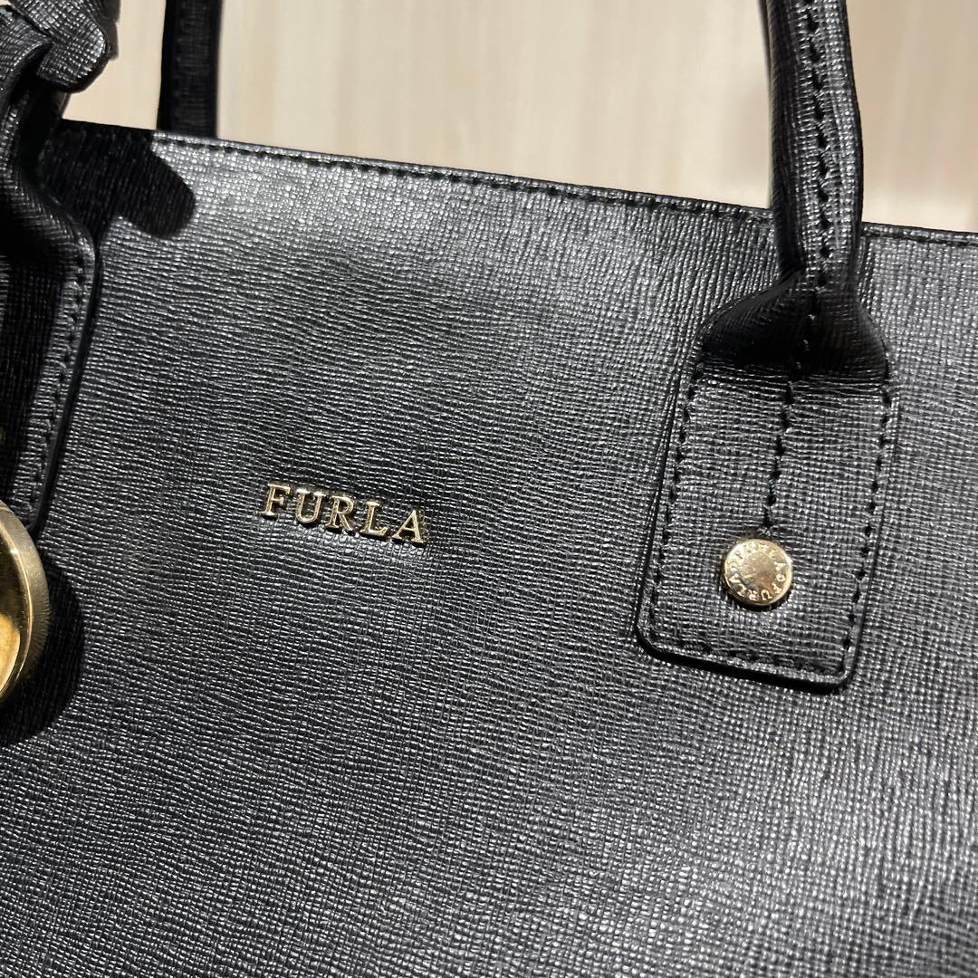 美品 FURLA 2way ショルダーバッグ ハンドバッグ トートバッグ 大容量