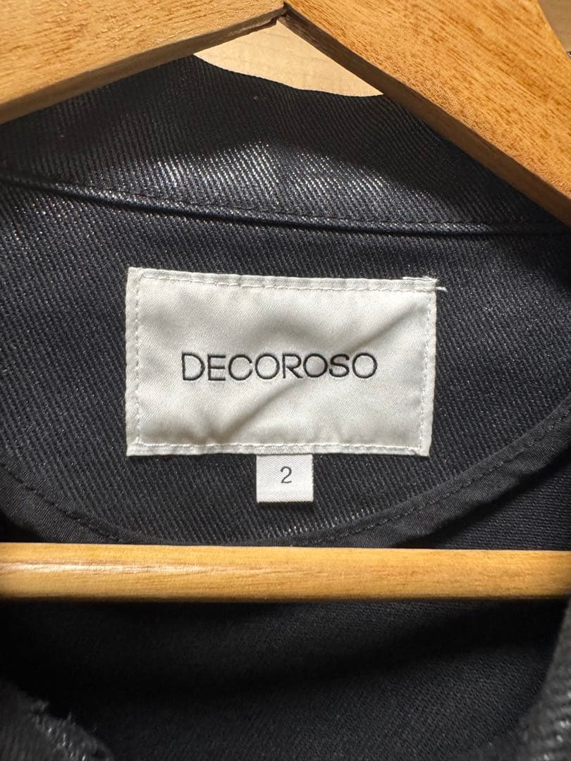 DOCOROSO ブラックコーティングデニムジャケット - メルカリ