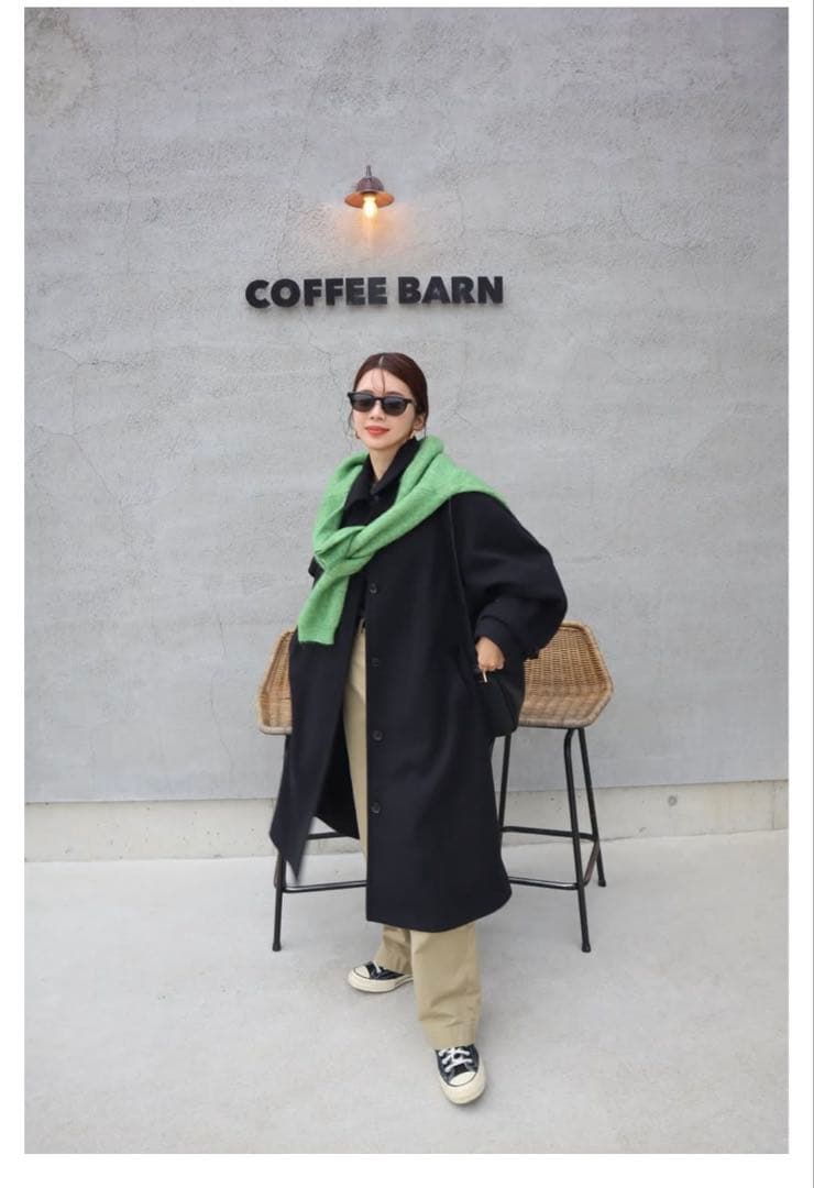 epa エパ dramatic coat 黒 ロングコート