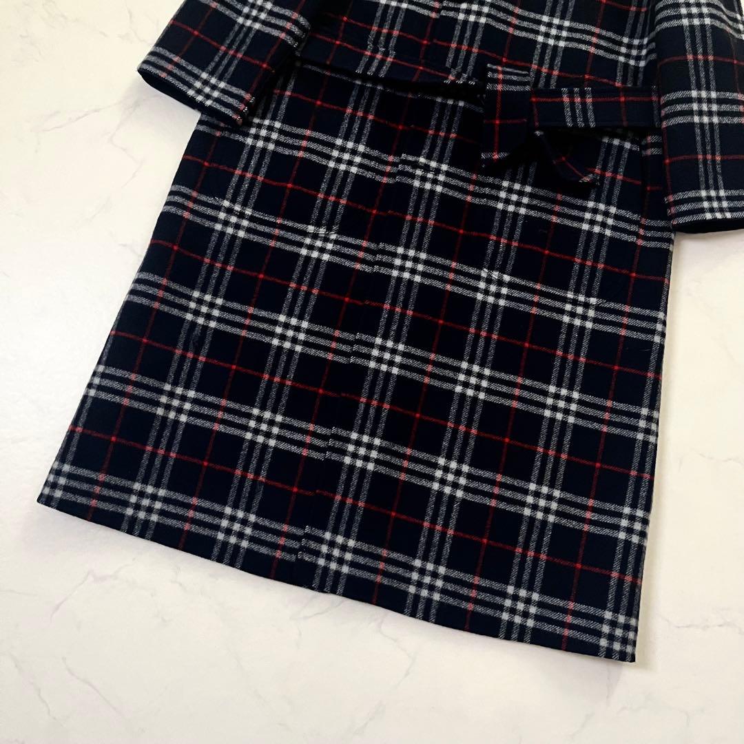 バーバリーズ　リバーシブル　ベルテッドコート　ネイビー　M相当