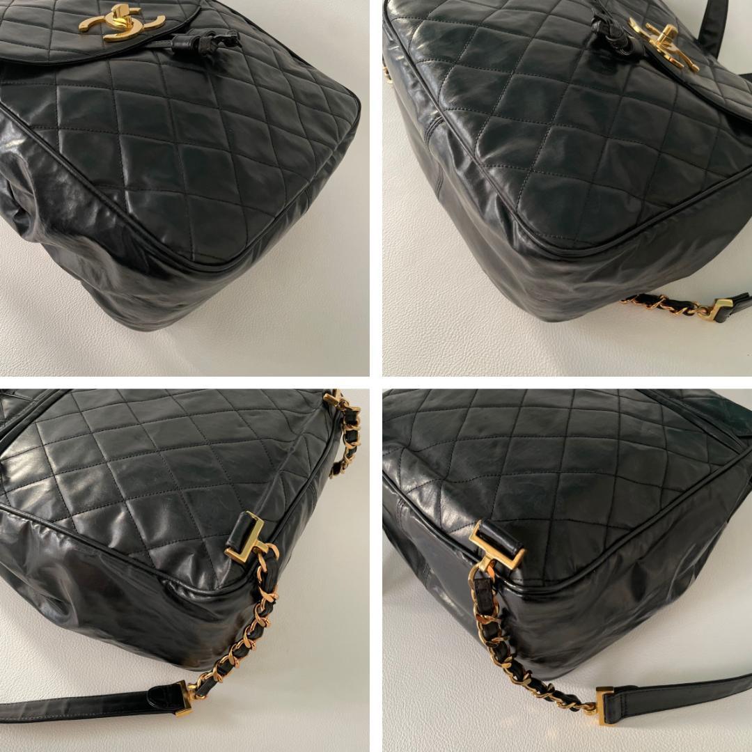 CHANEL シャネル マトラッセ デカココマーク バックパックリュック黒