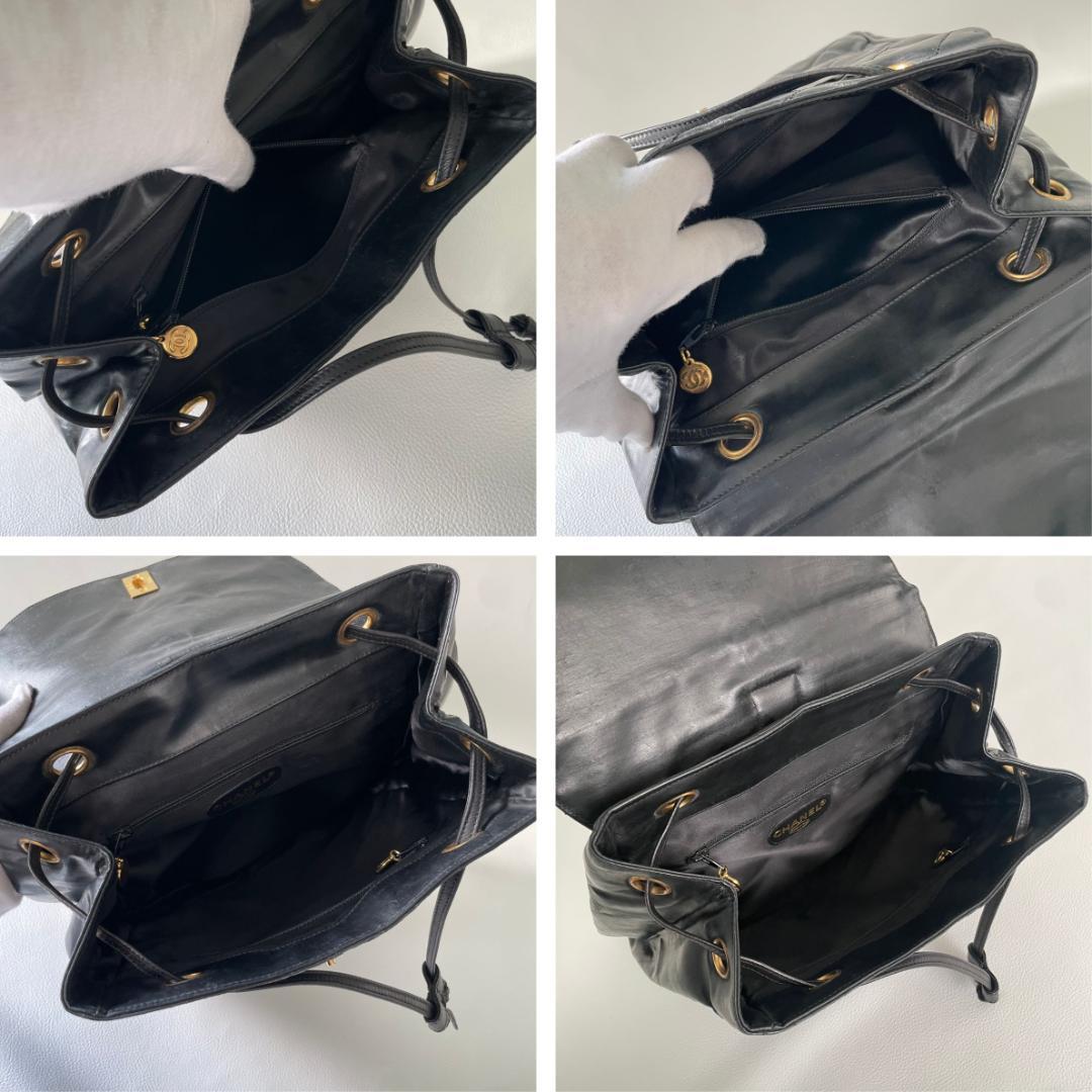 CHANEL シャネル マトラッセ デカココマーク バックパックリュック黒