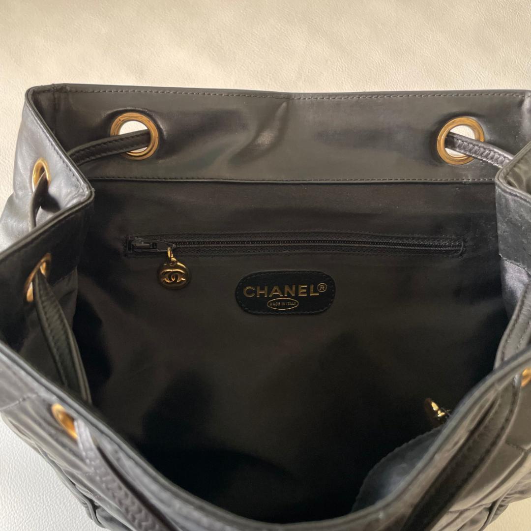 CHANEL シャネル マトラッセ デカココマーク バックパックリュック黒