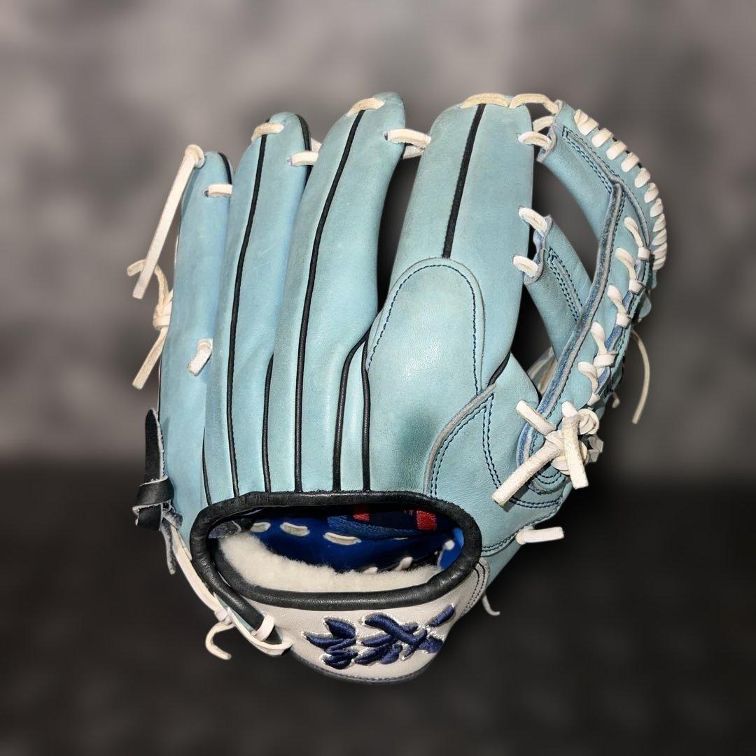 水色レザー 軟式野球グローブ　誠グローブ