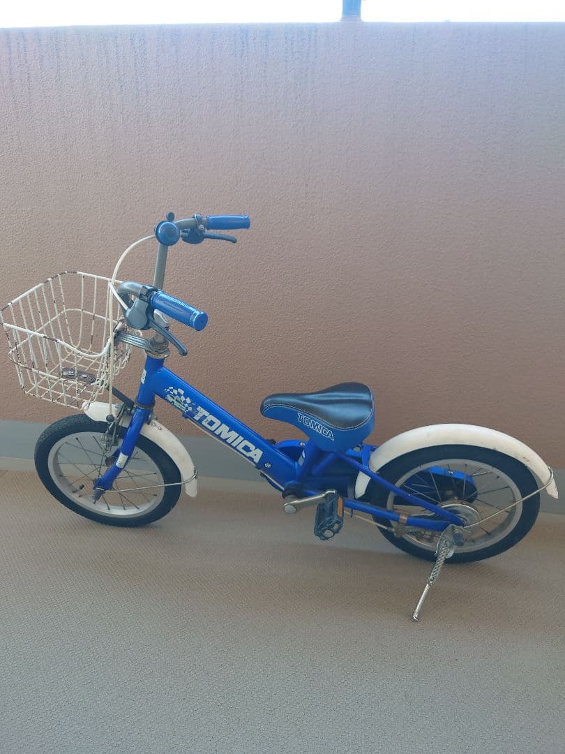 【運賃込み】14インチ　補助輪あり　トミカ 幼児用自転車 青
