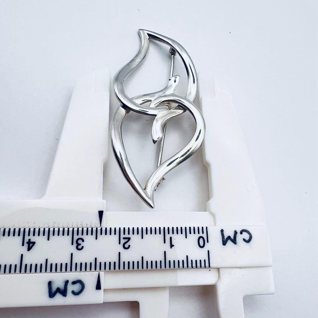 美品　ティファニー　シルバー　ブローチ　ダブル　リーフ