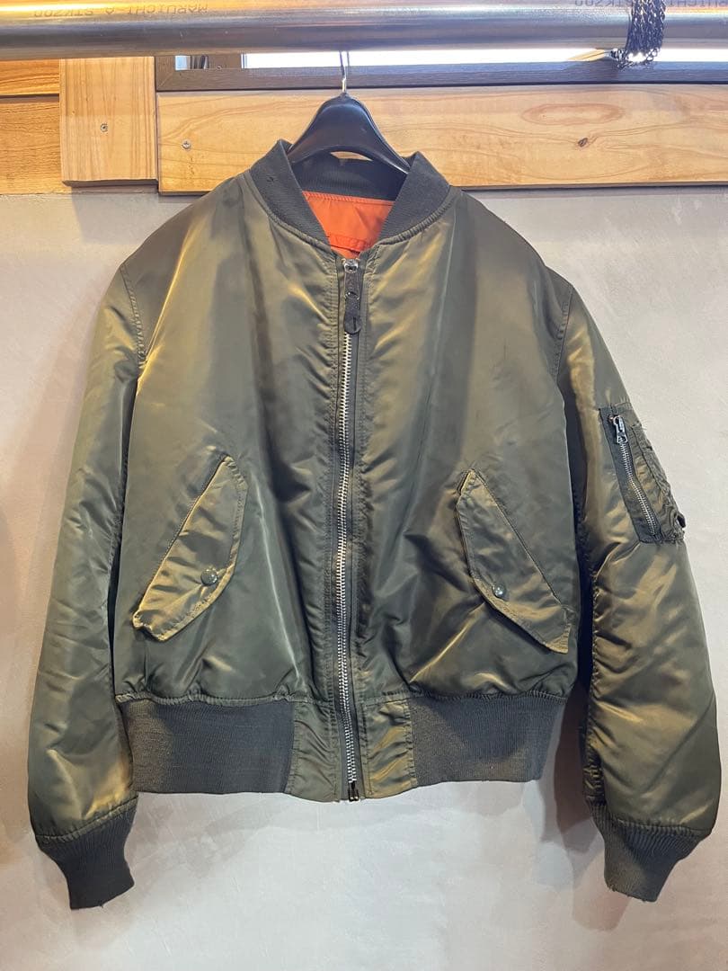 90s ALPHA MA-1 フライトジャケット M オリーブ