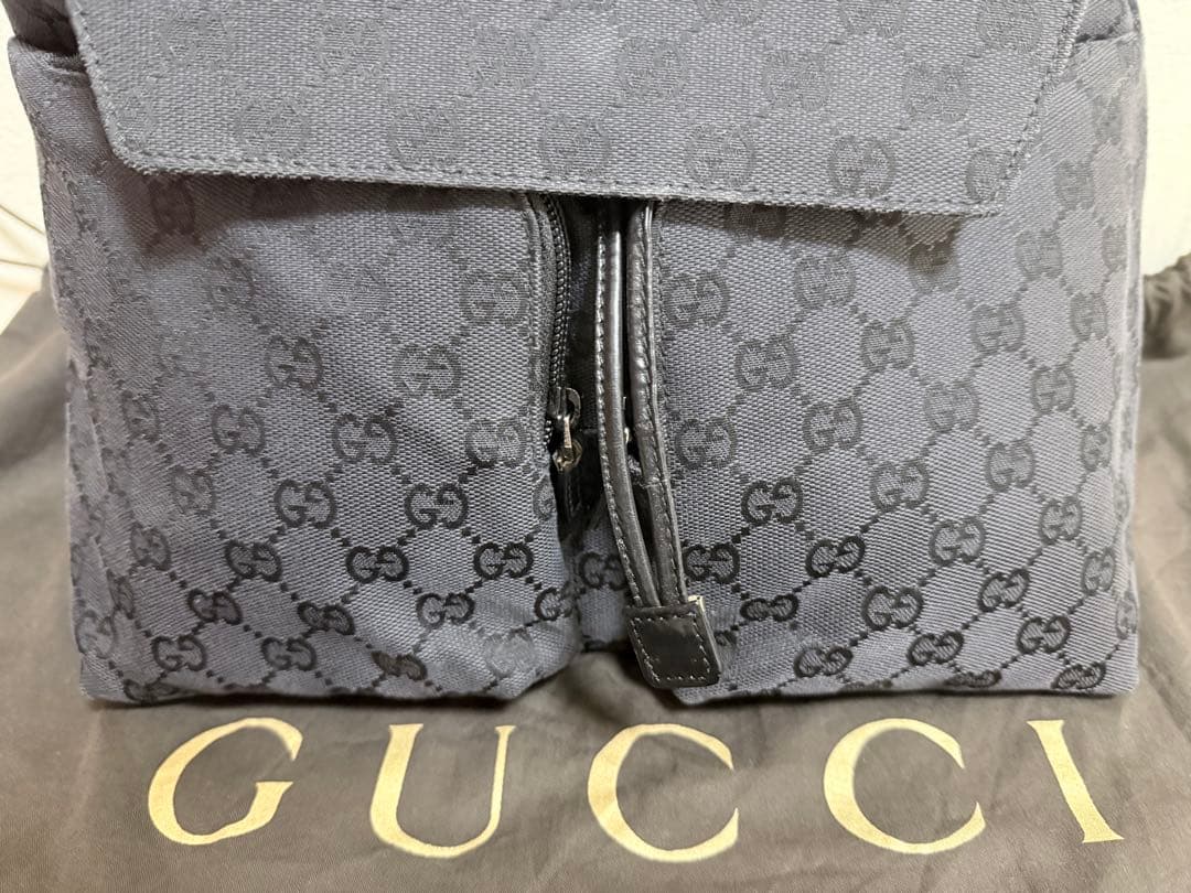 GUCCI　リュック バッグパック デイパック GGナイロン GG柄 大容量 黒