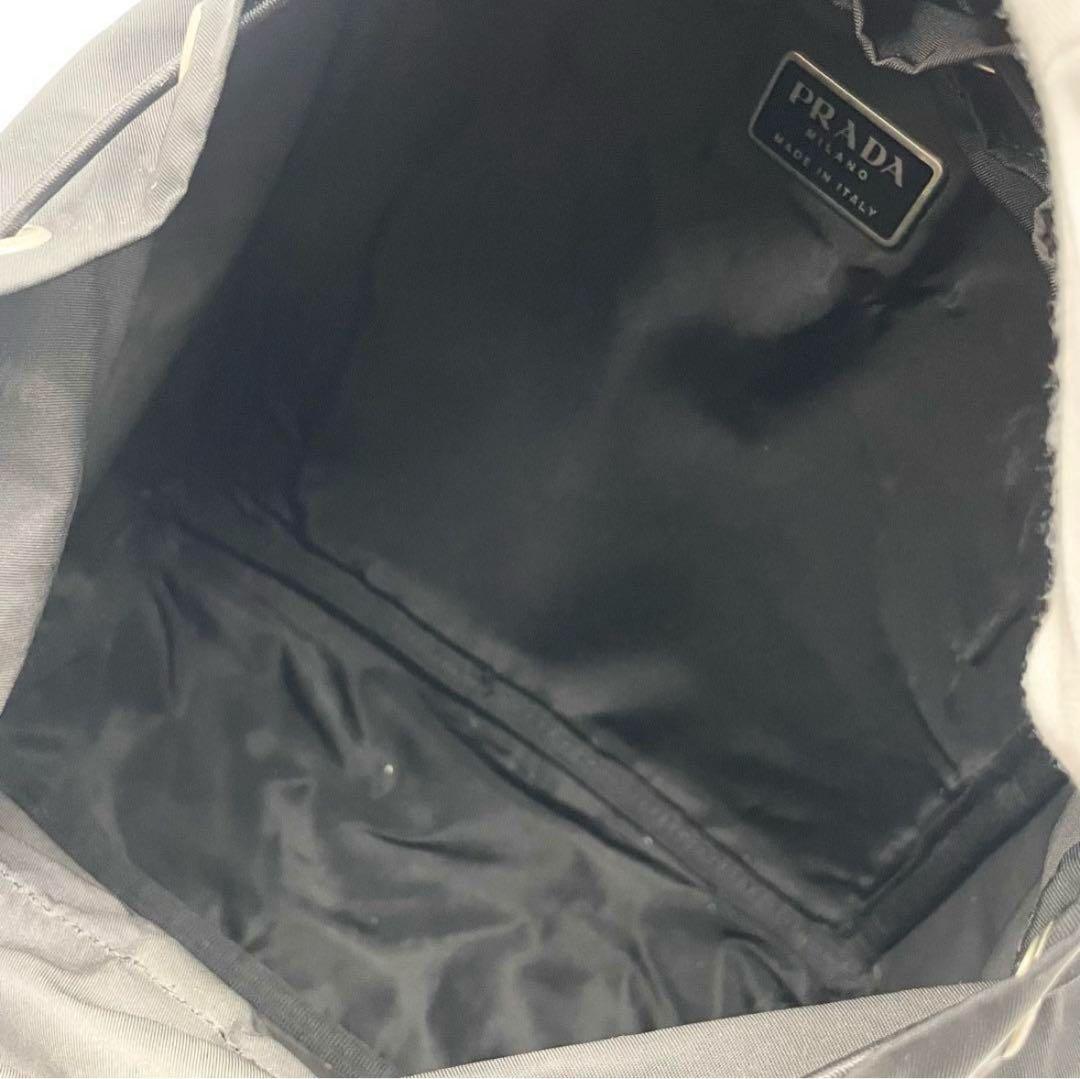 美品✨プラダ リュック 巾着型 ナイロン 三角ロゴ 白タグ ブラック