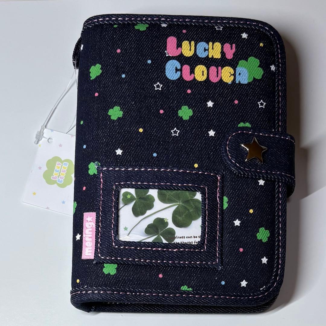 MERING メリング シール帳 デニム レトロ クローバー バインダー