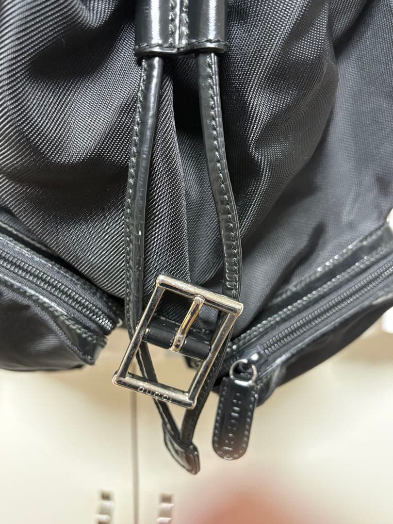 GUCCI リュックサック バックパック ナイロン エナメル 黒