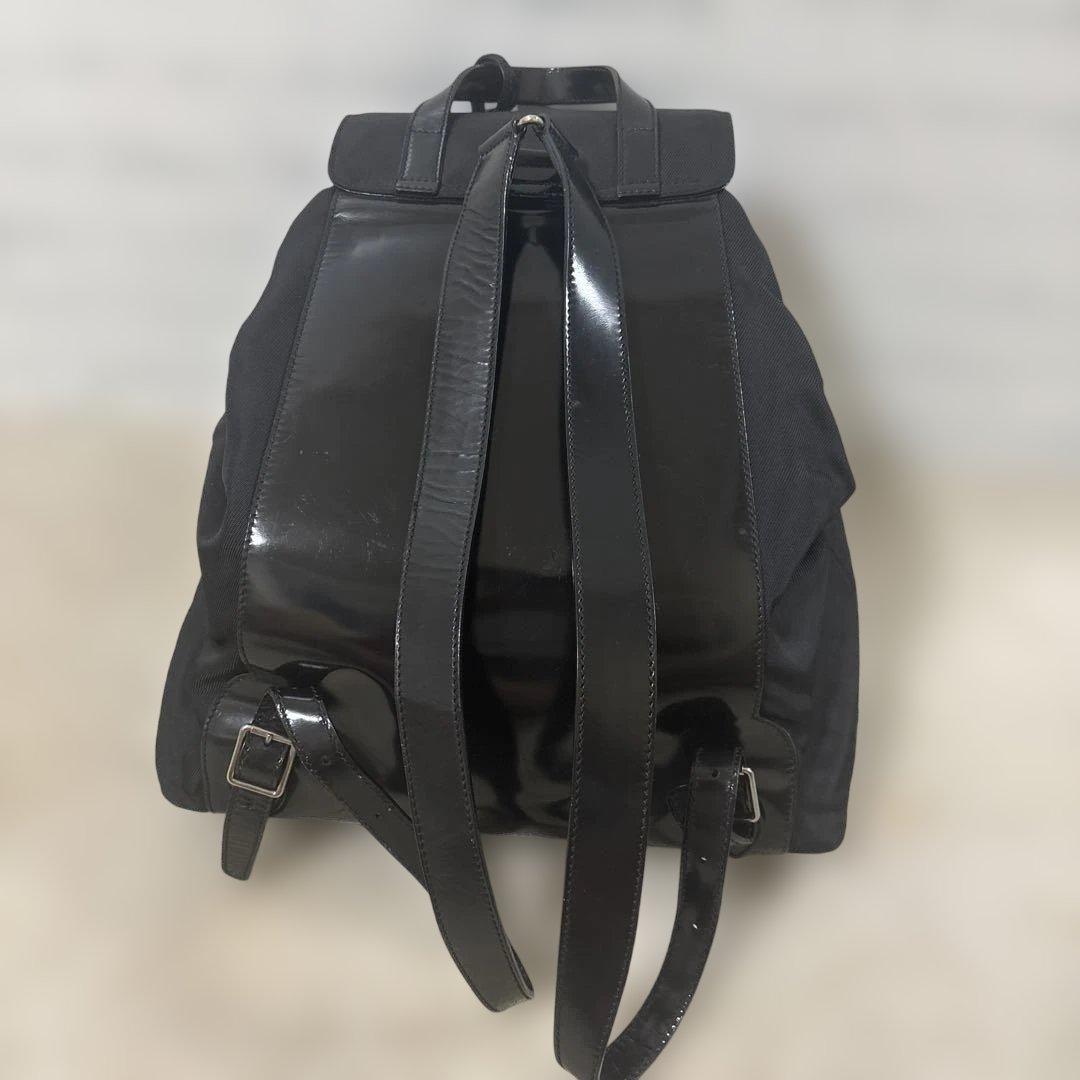 GUCCI リュックサック バックパック ナイロン エナメル 黒