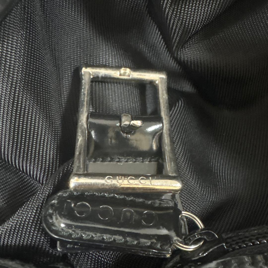 GUCCI リュックサック バックパック ナイロン エナメル 黒