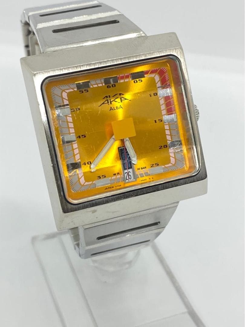 稼働品SEIKO ALBA AKA Watch 純正ベルトカットガラススクエア - メルカリ