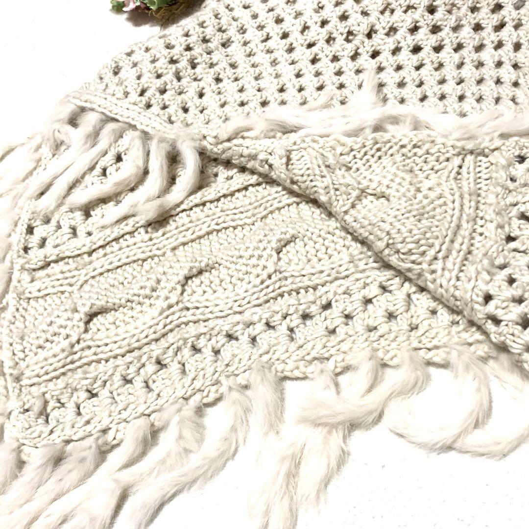 ★未使用級　マックスマーラ　ポンチョ　ふわふわ♡ケーブルニット❤︎ラビット　F