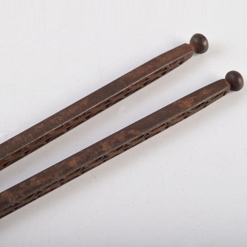 茶道具 古鉄 四方すかし飾 火箸 時代箱 V 8962