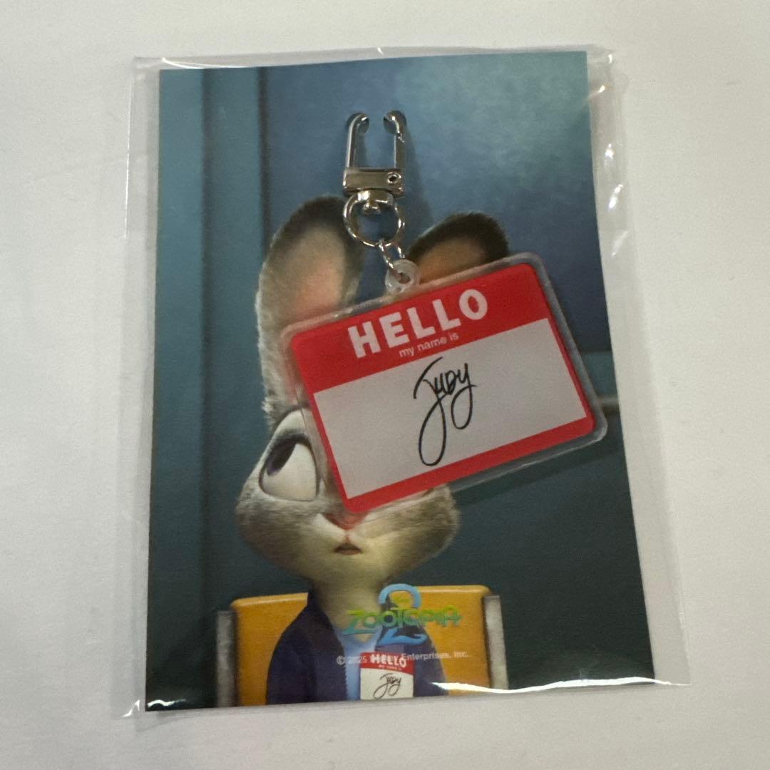 ズートピア2 韓国 映画 館限定 特典 ジュディ ネームタグ キーホルダー