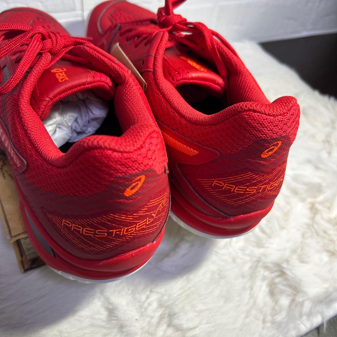 アシックスasics プレステージライト4 ワイド オムニ クレー 赤 テニス