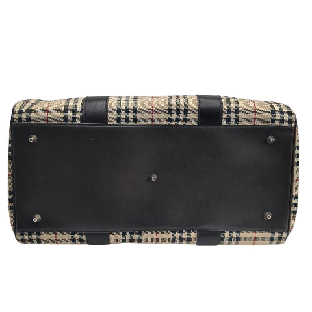 【美品】バーバリー ボストンバッグ 2WAY ロゴプレート ノヴァチェック