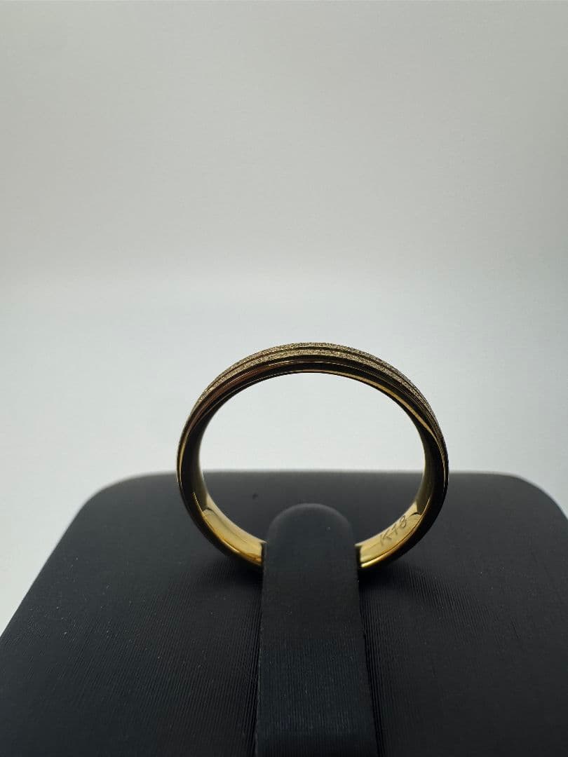 K18ゴールド ストライプリング 1.76g 3.0mm 11号