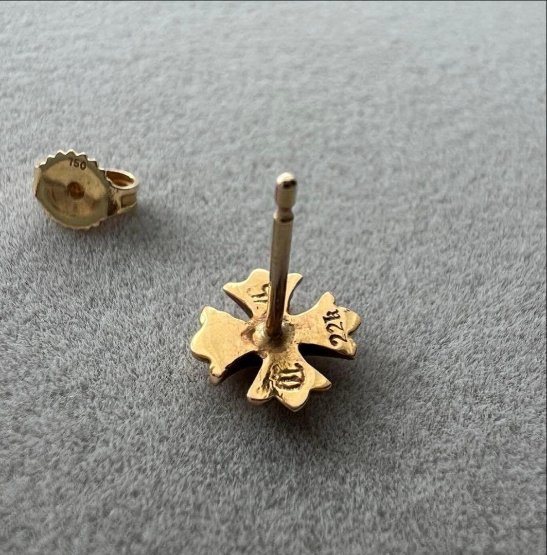 クロムハーツ 22K ER STUD No2 CH PLUS DMND ピアス①