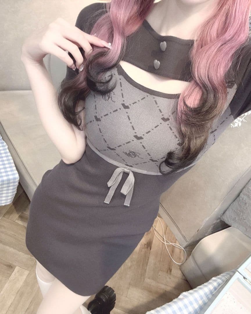 最新作超希少ミシェルマカロンMWモノグラムバイカラーワンピース新品未