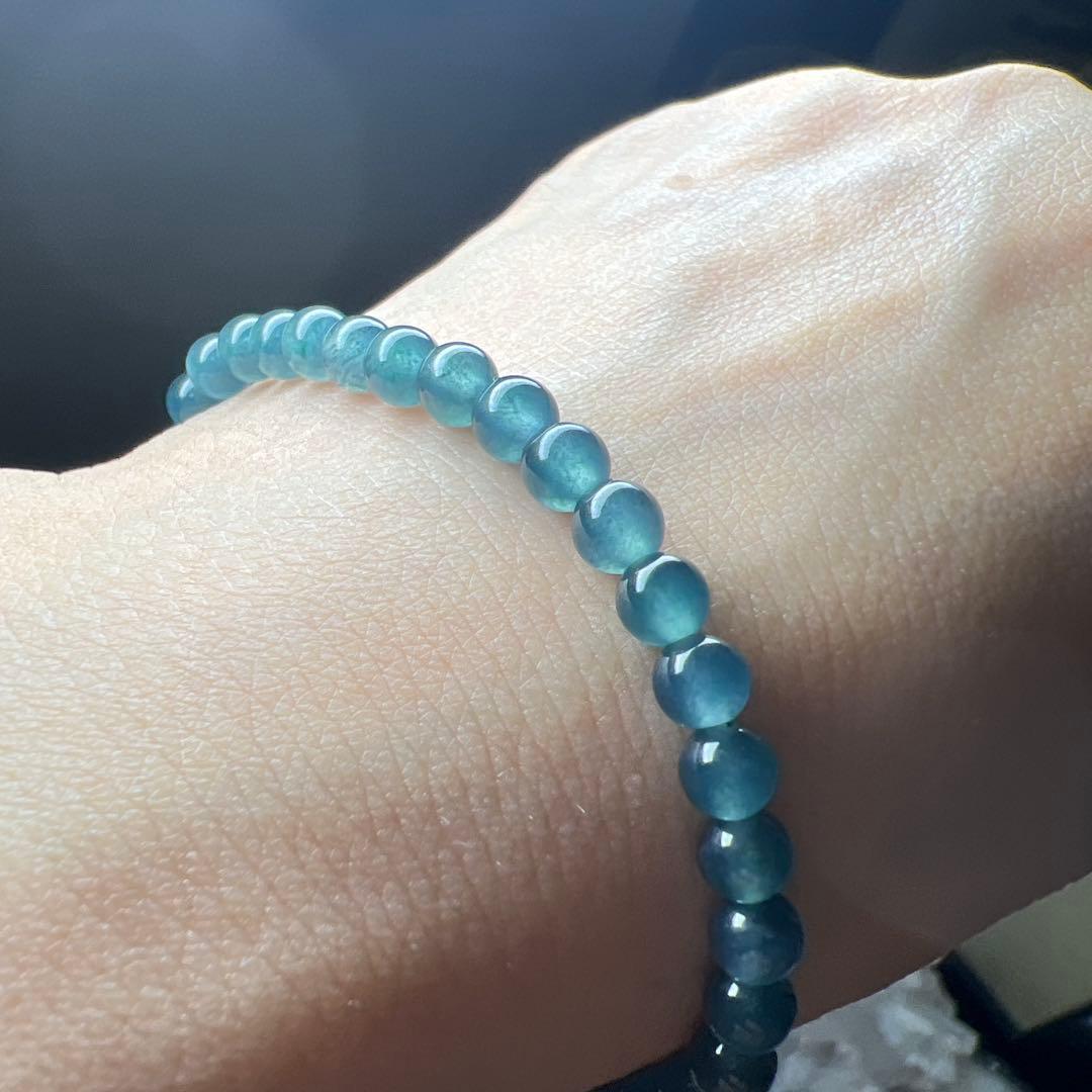 本翡翠、特選純ブルー、ネイビーブレスレット