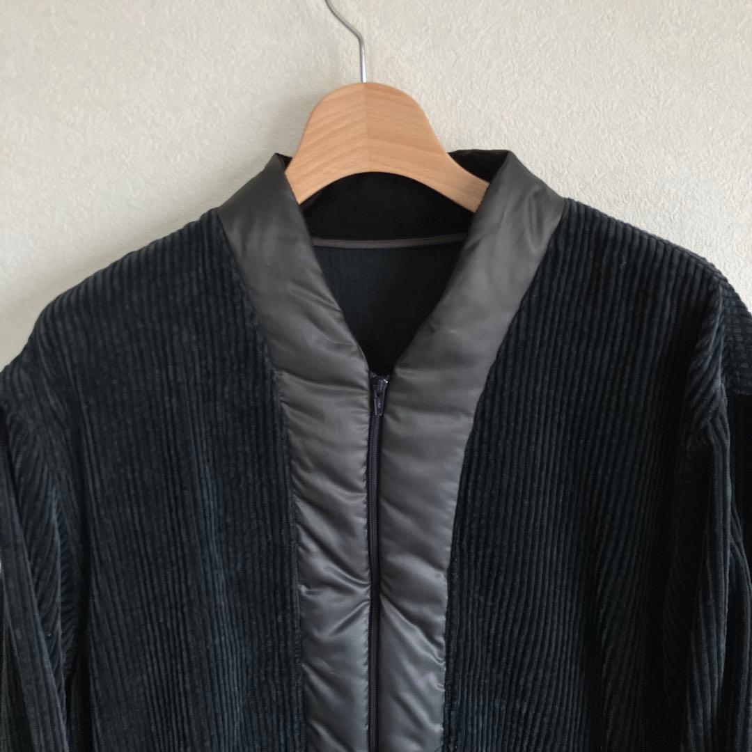 KUON ノーカラージャケット　コーデュロイBLK