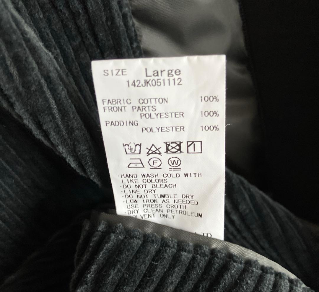 KUON ノーカラージャケット　コーデュロイBLK