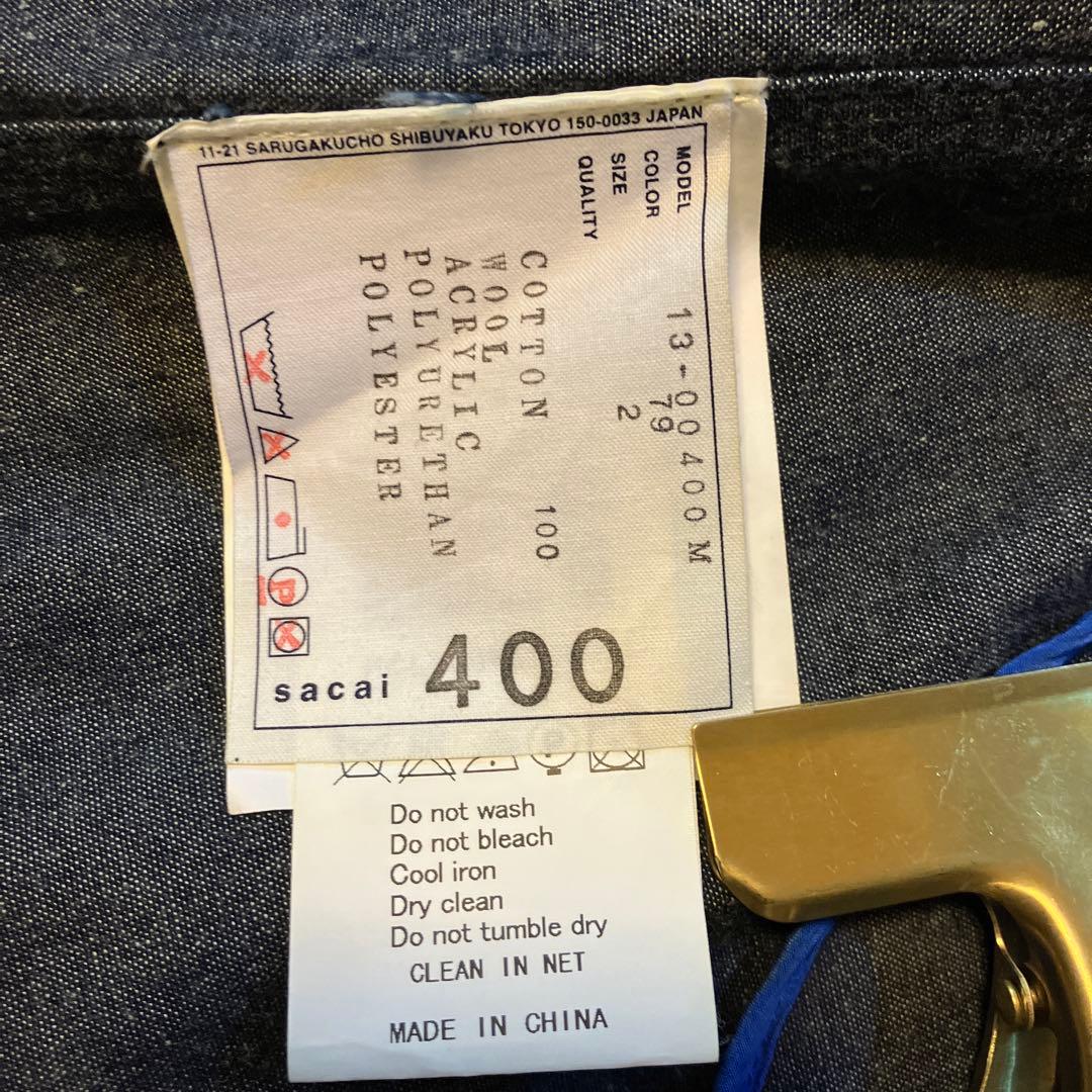sacai　デニム　コート　ジャケット ドッキング フード取り外し可能　Mサイズ