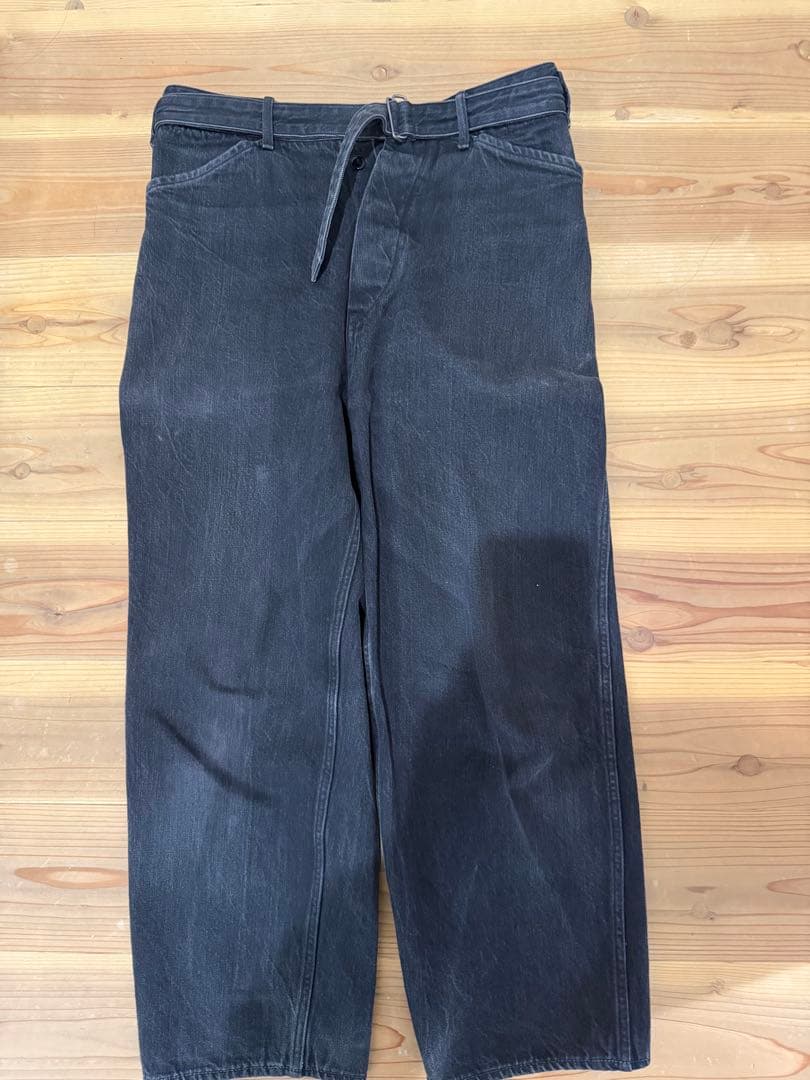 COMOLI コモリ 19AW ベルテッドデニム black 1