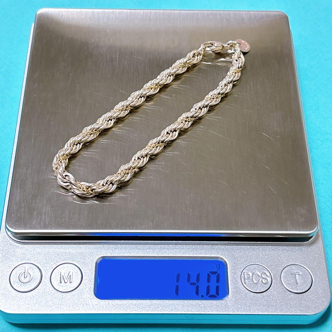 【美品】18.7cm ティファニー ツイスト コンビブレスレット 925/750