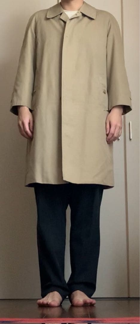 英国製 80s〜 バーバリー ステンカラーコートメンズ コットン ノバチェック